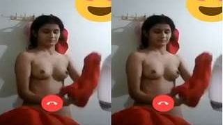 Cute girl flaunts her beauty and intimate parts on video call