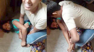 Desi couples indulge in playful foreplay