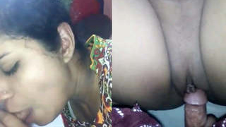 Beautiful wife gives a blowjob and gets fucked in a steamy video