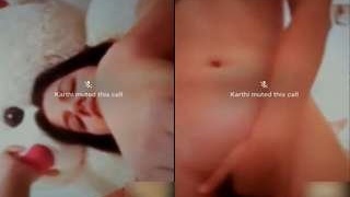 A beautiful girl shares her nude body on video call