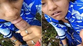 A cute girl gives an amazing blowjob in this video