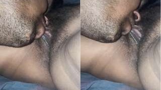 Husband pleases wife with oral sex