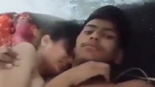 Amateur couple from a village caught on camera having sex in clear Hindi