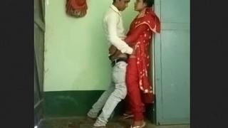 Leaked MMS of Dewar Bhabhi shows her standing and getting fucked