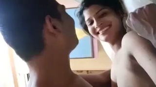 Beautiful girlfriend moans in pleasure while getting fucked