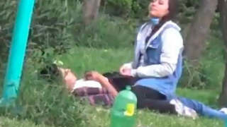 Indian couple enjoys a picnic and some naughty fun in the park