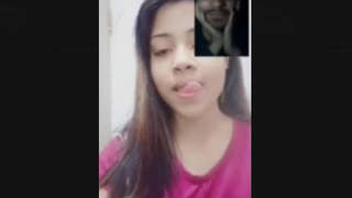 Indian girl flaunts her beauty in online video call