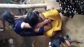 Naked aunty's fun party in the village