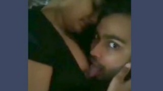 Indian wife with big boobs gives oral pleasure to her husband