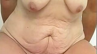 Hairy granny gets her pussy dug up and touched
