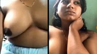 Shy Desi girl reveals her breasts in a private video call