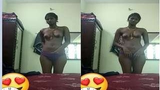 Telugu wife flaunts her big boobs on video call