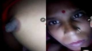 Desi Bhabhi flaunts her big tits on video call