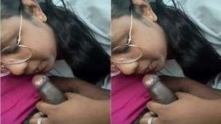 Tamil babe gives a blowjob in a car