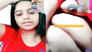Hot Indian babe flaunts her boobs and pussy in video call