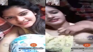 Cute girl reveals her assets during a video call