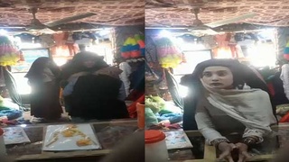 Pakistani shopkeeper gets a surprise from two cute girls