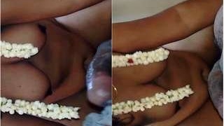 Big-breasted Tamil wife gives a blowjob to clean her husband's sperm