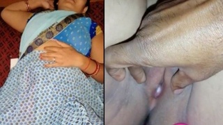 A mischievous husband records a video of his partner's genitalia