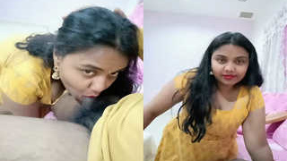 Exclusive video of Tamil wife giving a blowjob