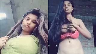 Exclusive video of a cute girl showing off her body