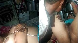 Amateur Desi bhabhi indulges in pussy licking
