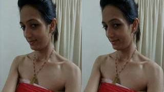 Exclusive video of a hot Indian girl stripping naked on video call