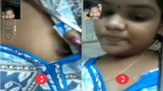 Indian amateur Mallu flaunts her breasts on video call