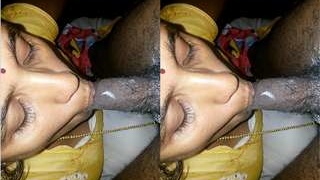 Exclusive Desi bhabhi gives a blowjob to a big dick