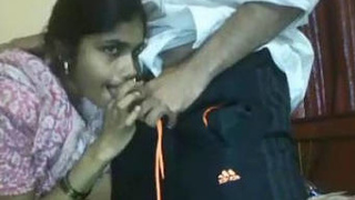 Indian bhabhi gives her servant a blowjob after dinner