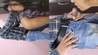 Horny couple indulges in steamy sex with wife getting facial