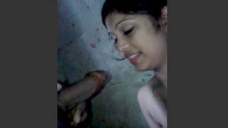 Desi girl's oral skills leave lover speechless in bathroom video