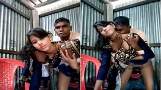 Desi couple has passionate sex standing up