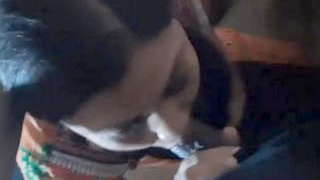 Indian girl gives a blowjob at night in HD video