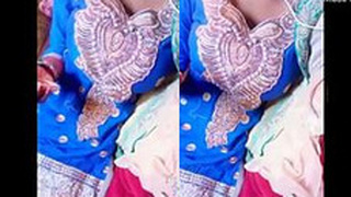 Bengali bhabi teasing with salwaar and showing off her panties and belly button