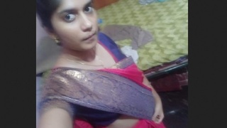 Indian girl flaunts her large breasts