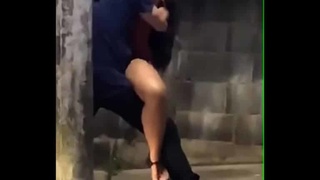 Quick and dirty outdoor sex caught on camera