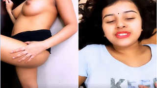 Alina, a cute college student, bares her breasts and reveals her intimate parts in a dance show