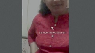 Pakistani girl flaunts her breasts on video chat