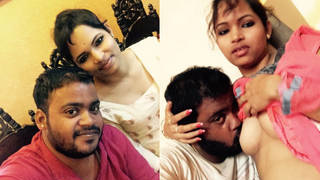 Cute desi girl enjoys sucking her lover's boobs in video