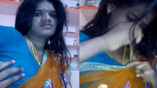 Saree-clad bhabhi at home