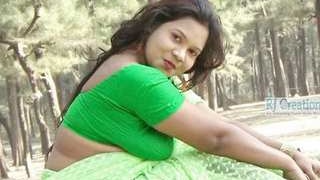 Indian bhabi's seductive photo shoot in a village setting