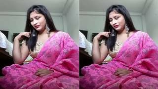 Indian girl with big tits and a perfect pussy shows off on video call
