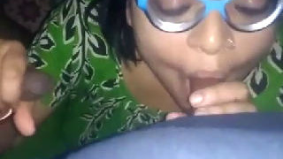 Indian bhabi gives a sloppy blowjob