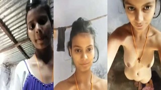 Exclusive video of a young village girl in her first nude performance