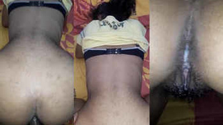 Indian teen gets doggy style pounding by her boyfriend