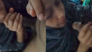 Desi couple's blowjob and fucking action in part 1