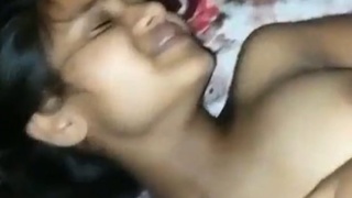 Shaved pussy of sexy Guwahati girl gets fucked by lover's ass