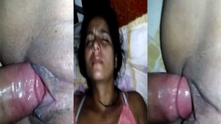 Indian MMS video of shaved pussy getting fucked hard