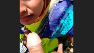 Desi bhabhi enjoys outdoor oral sex